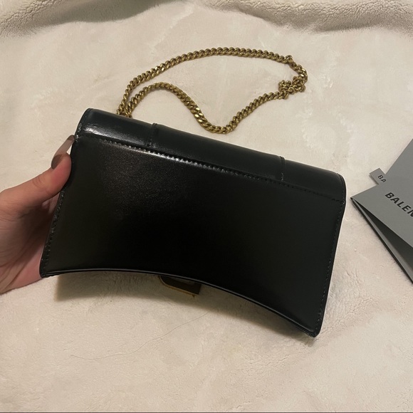 AUTHENTIC - BALENCIAGA Black XS Hourglass Shoulder Bag - Picture 7 of 8